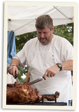 Carving a pig